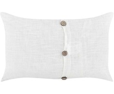 Beliani Rinkinys 2 BANORI lininės dekoratyvinės pagalvės 30 x 50 cm Baltas Solid