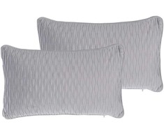 Beliani Rinkinys 2 dekoratyvinės pagalvės MOTARI Velvet 30 x 50 cm Kamuolys Geometrinis raštas
