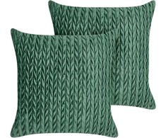 Beliani Rinkinys 2 dekoratyvinės pagalvės ECLIPTA 45 x 45 cm Žalias Solid