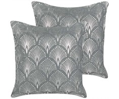 Beliani Rinkinys 2 dekoratyvinės pagalvės HOYA Medvilnė 45 x 45 cm Pjūklas Geometrinis raštas