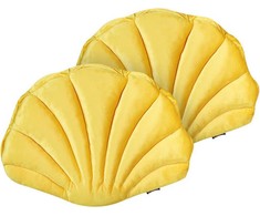 Beliani Rinkinys 2 dekoratyvinės pagalvės CONSOLIDA Velvet 47 x 35 cm Geltonas Solid