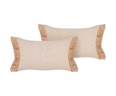 Beliani Rinkinys 2 dekoratyvinės pagalvės BOATH 30 x 50 cm Kremas Solid