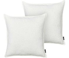 Beliani Rinkinys 2 SENECIA Boucle pagalvėlės 45 x 45 cm beveik baltos kietos
