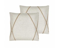 Shumee Beliani Rinkinys 2 dekoratyvinės pagalvės LICUALA 45 x 45 cm Kremas Geometrinis raštas
