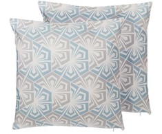 Beliani Rinkinys 2 dekoratyvinės pagalvės PRIMROSE 45 x 45 cm Mėlynas Ikat