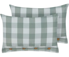Beliani Rinkinys 2 dekoratyvinės pagalvės TAMNINE 40 x 60 cm Mėtų pažymėta