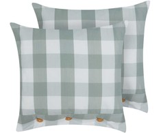 Beliani Rinkinys 2 dekoratyvinės pagalvės TAMNINE 45 x 45 cm Mėtų pažymėta