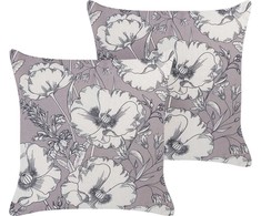 Beliani Rinkinys 2 dekoratyvinės pagalvės SOPHORA 45 x 45 cm Kamuolys Gėlių raštas