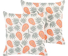 Beliani Rinkinys 2 dekoratyvinės pagalvės AVENS 45 x 45 cm spalvingas augalų raštas