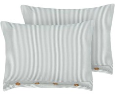 Beliani Rinkinys 2 SEBRINE dekoratyvinės pagalvės 40 x 60 cm mėtų juostelėmis