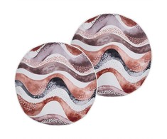 Beliani 2 dekoratyvinių pagalvėlių komplektas SEBORGA abstraktaus rašto 40 x 40 cm rudas