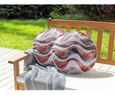 Beliani 2 dekoratyvinių pagalvėlių komplektas SEBORGA abstraktaus rašto 40 x 40 cm rudas