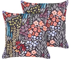Beliani 2 gėlių sodo pagalvėlės 45 x 45 cm įvairiaspalvės CASTELARO