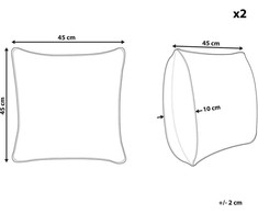 Beliani 2 dekoratyvinių lauko pagalvėlių rinkinys TEGEA Augalų raštas 45 x 45 cm spalvingas