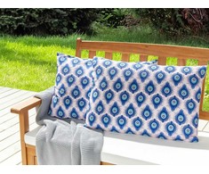 Beliani 2 lauko pagalvių rinkinys CERIANA gyvūnų raštas 40 x 60 cm mėlyna