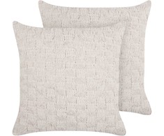 Beliani Rinkinys 2 dekoratyvinės pagalvės BASALIM 45 x 45 cm Kremas Solid