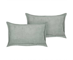 Beliani 2 velvetinės dekoratyvinės pagalvės 47 x 27 cm šviesiai žalios ZINNIA