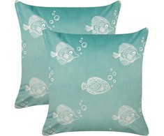Beliani Rinkinys 2 dekoratyvinės pagalvės SOLIDAGO Velvet 45 x 45 cm Žalias