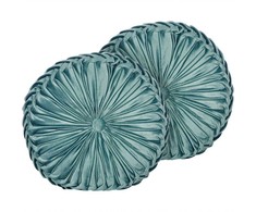 Beliani Rinkinys 2 dekoratyvinės pagalvės UDALA Velvet 40 x 40 cm Mėlyna Solid