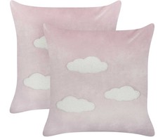 Beliani Rinkinys 2 dekoratyvinės pagalvės IPOMEA Velvet 45 x 45 cm Rožinė