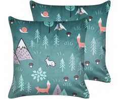 Beliani Rinkinys 2 dekoratyvinės pagalvės FOOTHILL Velvet 45 x 45 cm Mėtų
