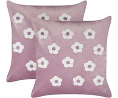 Beliani Rinkinys 2 dekoratyvinės pagalvės ECHINACEA Velvet 45 x 45 cm Violetinis