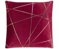 Shumee Beliani Rinkinys 2 dekoratyvinės pagalvės PINUS Velvet 45 x 45 cm Raudona Geometrinis raštas