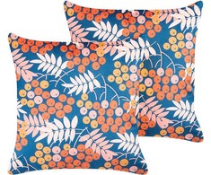 Beliani 2 veliūrinės dekoratyvinės pagalvės 45 x 45 cm įvairiaspalvės SUMAC