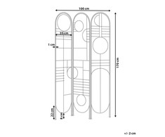 Beliani 3 dalių kambario pertvara TURANIA auksinė 100 cm 170 cm