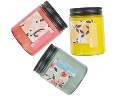 Beliani Rinkinys 3 FRUITY BLOOM kvapiosios žvakės Sojų vaškas Rytų natos Žolelių natos Gėlių natos