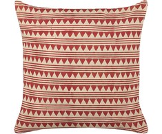 Beliani Lumarko Cotton dekoratyvinė pagalvė su geometriniu raštu 45 x 45 cm raudonos ir smėlio spalvos DEGLUPTA!