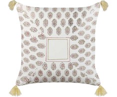 Beliani Lumarko Cotton dekoratyvinė pagalvė, geometrinis raštas su kutais, 45 x 45 cm, įvairiaspalvė SETOSA!