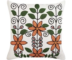 Beliani Lumarko Medvilnė Dekoratyvinė pagalvė su augalų motif 50 x 50 cm daugiakampį VELLORE!