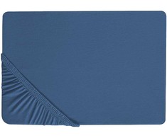 Beliani Medvilninė paklodė 200 x 200 cm, tamsiai mėlyna JANBU Lumarko!