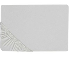 Beliani Medvilninė paklodė 90 x 200 cm šviesiai pilka JANBU Lumarko!