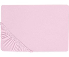 Beliani Medvilninė paklodė 200 x 200 cm rožinė JANBU Lumarko!