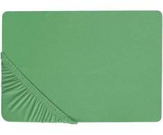 Beliani Medvilninė paklodė 200 x 200 cm žalia JANBU Lumarko!