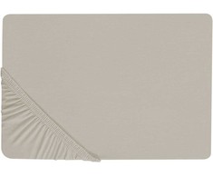 Beliani Medvilninė paklodė 140 x 200 cm smėlio-pilka JANBU Lumarko!
