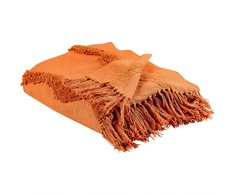 Beliani Lumarko medvilninė antklodė 125 x 150 cm oranžinė KHARI!