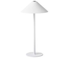 Beliani Bezprzewodowa lampa stołowa LED FRANCOLI Ze ściemniaczem Metal Baltas