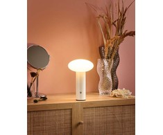 Beliani Bezprzewodowa lampa stołowa LED BUAYAN Ze ściemniaczem Metal Baltas