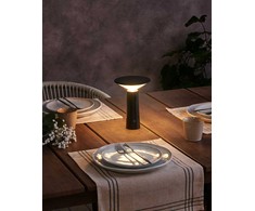Beliani Bezprzewodowa lampa stołowa LED LEVIRA Ze ściemniaczem Metal Juodas
