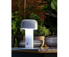 Beliani Bezprzewodowa lampa stołowa LED BESOS Ze ściemniaczem Metal Baltas