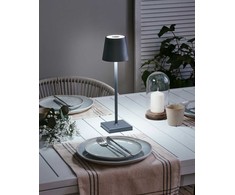 Beliani Bezprzewodowa lampa stołowa LED VALIRA Metal Tamsiai pilka