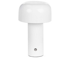 Beliani Bezprzewodowa lampa stołowa LED BESOS Ze ściemniaczem Metal Baltas