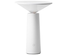 Beliani Bezprzewodowa lampa stołowa LED LEVIRA Ze ściemniaczem Metal Baltas