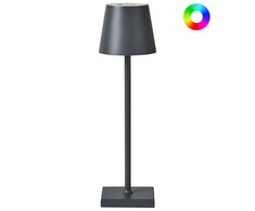 Beliani Bezprzewodowa lampa stołowa LED VALIRA Metal Tamsiai pilka