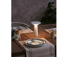 Beliani Bezprzewodowa lampa stołowa LED LEVIRA Ze ściemniaczem Metal Baltas