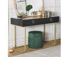 Beliani Konsolė WESTPORT juoda/auksinė 115 cm 50 cm su stalčiais