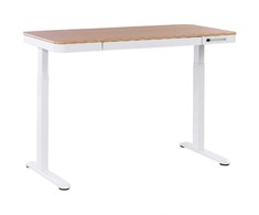 Beliani Biurko regulowane elektrycznie KENLY Ruda/ balta 120 cm 60 cm Z portem USB